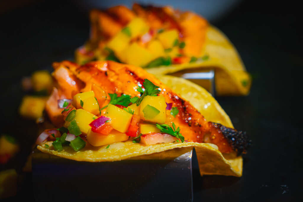 Honey Butter Glazed Salmon with Mango Salsa