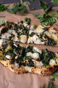 gourmet spinach feta pizza