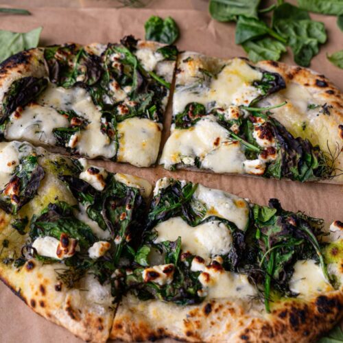 gourmet spinach feta pizza