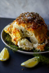 cheesy whole roasted cauliflower